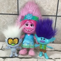 Trolls Poppin Poppy Light-Up Talking Doll Lot Guy Diamond Branch Action Figures - £19.66 GBP