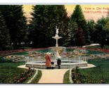 Fountain In City Park Portland OR Oregon UNP Unused DB Postcard W10 - £2.32 GBP