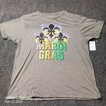 NWT Mardi Gras Shirt Adult Large Gray Graphic Print Crew Neck T - $9.95