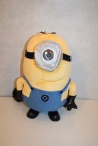 Despicable Me 2 Minion Made Stuart 16&quot; Plush Backpack Toy One Eye Gru Zip Pocket - £30.86 GBP