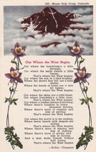 Out Where The West Begins Poem Holy Cross Colorado CO Postcard D14 - £2.36 GBP