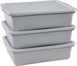 3-Pack 13 L Commercial Bus Tub Box, Plastic Restaurant Bus Tubs With Lid... - $39.95