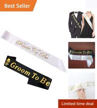 Luxury Satin Bride &amp; Groom Sashes - Perfect for Bachelorette Parties &amp; S... - $11.83
