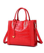 Crocodile Pattern Woven Handbag Women Leather Handbags - $106.25