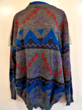Vintage 90s Michael Gerald Aztec Sweater Men&#39;s Size 3X Gray Acrylic - £14.48 GBP