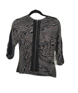 JOSEPH RIBKOFF Womens Jacket Tan Black Stretch Animal Print Full Zip Ruc... - $24.95