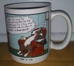 Vintage The Far Side Coffee Mug DIAL-A-CAT Dog Gary Larsen - £12.92 GBP