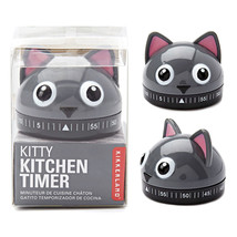 Kikkerland Kitty Cat Kitchen Timer 60 Min Cooking Count Down Clock Alarm - £24.34 GBP