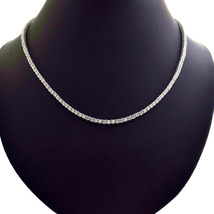 20&quot; 3 MM Brilliant Cut Round Cubic Zirconia White Gold Plated Tennis Necklace - £233.27 GBP