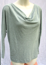 Rachel Zoe Cotton Modal Drape Neck Heathered Gray Top Shirt Made in Peru... - $18.99