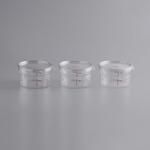 Choice 2 Qt. Clear Round Polycarbonate Food Storage Container &amp; Lid  3/Pack - £71.48 GBP