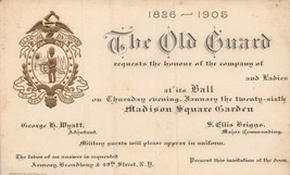 New York City ~ The Old Guard &quot; Military ~ 1905 Ball Invitation - Madison-
sh... - £26.21 GBP