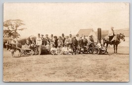 UK 1919 Peace Day Celebration People Costumes Band Horse Automobile Postcard T22 - £39.30 GBP