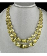 NATURAL LEMON QUARTZ BEADS 2 LINE 409 CARATS TEAR DROPS GEMSTONE FINEST ... - €742,70 EUR