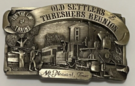 Vintage Old Settlers &amp; Threshers Reunion Belt Buckle Limited Edition 1983 - £16.34 GBP