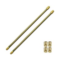 098bun bundle 2 cafe curtain rods 12 to 16 and 4 self adhesive hooks gold plated 1 main thumb200