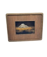Antique Japan Japanese Metal Painting Art Signed Wood Frame Mountain Gol... - £157.12 GBP