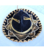 VTG Pigalle Mexican Mariachi Sombrero Childs XXXXXXX 19&quot; Hat Black Velve... - €36,23 EUR