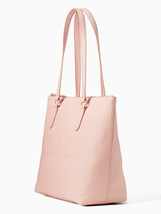 NEW Kate Spade Larchmont Ave Logo Penny Pink / Beige Leather Large Tote ... - £109.01 GBP