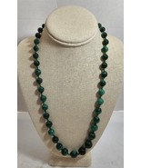Vintage Gorgeous 24&quot; Malachite Necklace Costume Jewelry in Gift Box - $546.53 MXN