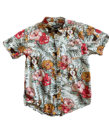 Hot Topic Mens XS Hawaiian Corgi Dog Print Short Sleeve Floral Button Shirt - $446.44 MXN