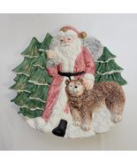 FITZ &amp; FLOYD 1991 Omnibus -  Vintage Santa  and Bear Serving Plate Holid... - €12,03 EUR