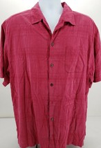 Tommy Bahama Casual Button Down Wine Short Sleeve Shirt Size XL - £33.52 GBP