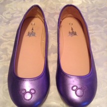 Fathers Day Disney Minnie Mouse shoes Size 7 flats ballet purple - £19.02 GBP