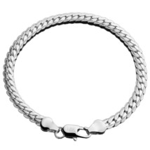Pure Silver 925 Bracelets for Men 5mm Chain Link Bracelet &amp; Bangles Wristband Co - £9.94 GBP