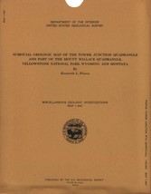 USGS Geologic Map: Tower Junction and part of Mount Wallace Quadrangle, Wyoming - £10.10 GBP