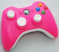 Official Microsoft XBox 360 PINK/White Wireless Controller game gaming hand oem - £37.50 GBP