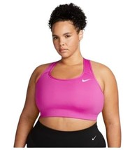 Nike Women&#39;s Plus Size Swoosh Medium Support Padded Sports Bra Hot Pink ... - $40.00