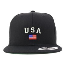 Trendy Apparel Shop American Flag and USA Embroidered Flat Bill Snapback Patriot - £20.09 GBP