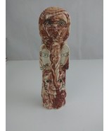 Vintage Alaska Native Totem Art 8&quot; Ceramic Cream Brown Swirl Totem Pole ... - $19.39