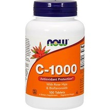 NEW Now Foods Vitamin C-1000 Antioxidant with Rosehips &amp; Bioflavonoids 1OO Tabs - £11.85 GBP