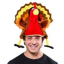 FORUM TURKEY TIME TURKEY THANKSGIVING PLUSH HAT ACCESSORY 65537 - $34.67 CAD