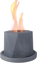 Kante Concrete Tabletop Fire Pit With 6&quot; Dark Gray Base, Portable Rubbing - £30.50 GBP