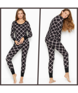 Victoria’s Secret Black/Plaid Thermal Two-Piece Pajama Set - Extra Large... - £39.19 GBP