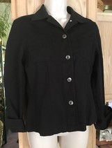 *Rafaella Black Casual Cotton Women&#39;s Size 4 Button Up Jacket - £4.37 GBP