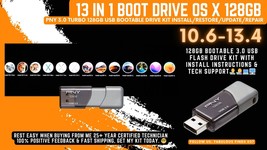 Mac OS X 13 in 1 Bootable USB Flash Drive 128GB Install Upgrade Repair Recover - £45.69 GBP