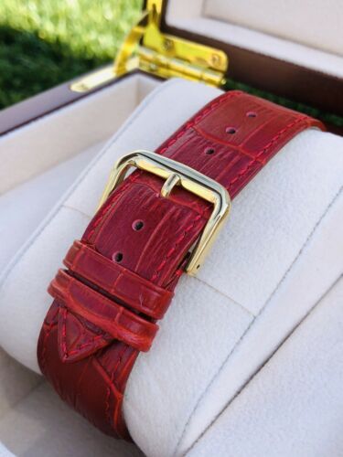 Primary image for Red Alligator Leather For Apple Watch Any SERIES Size 44mm and 42mm - BAND ONLY