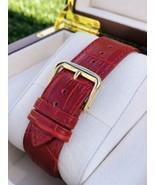 Red Alligator Leather For Apple Watch Any SERIES Size 44mm and 42mm - BA... - $189.05