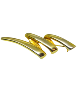 Signed Abstract Flash Thunder Design Brooch Modern Style Satin Silk Gold... - £6.62 GBP