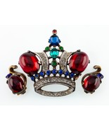Trifari Sterling Silver Alfred Philippe Crown Brooch and Earrings Gorgeous - $1,374.59 CAD