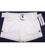 NWT Christie Brooks Girl&#39;s White Short Shorts with Belt, Size 7 or 8 - $18.10 CAD