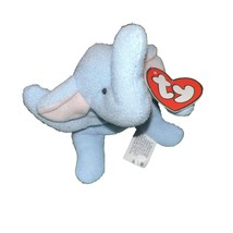 Retired TY Peanut Beanie Baby, 1995, PVC Pellets LIGHT BLUE  #10 - $6.81