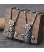 Viking Casque Pendant Necklace Celtic Knot Stainless Steel Chain Men Gift Jewelr - £14.84 GBP - £15.62 GBP