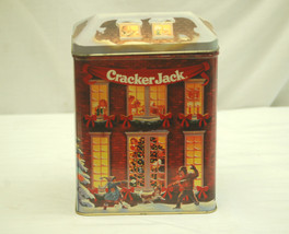 Vintage Advertising Cracker Jack Tin Canister Holiday Village Limited Ed... - $12.86