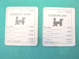 Vintage MONOPOLY Game in Lire CARDS SOUTH STATION NORTH-
show original t... - $16.03