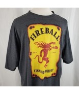 Fireball Cinnamon Whiskey T-Shirt 3XL Gray Crew Neck 50/50 Red Hot Taver... - £14.93 GBP